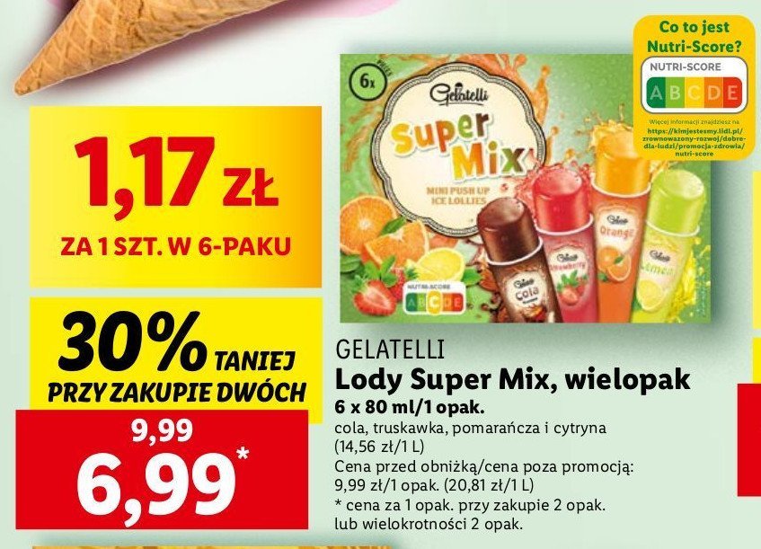 Lody wodne super mix Gelatelli promocja