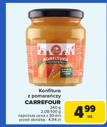 Konfitura pomarańcza Carrefour promocja w Carrefour