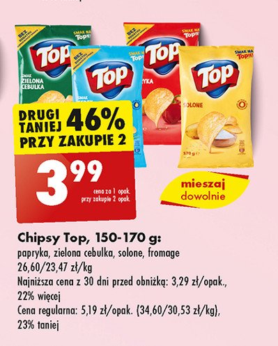 Chipsy paprykowe Top chips Top (biedronka) promocja