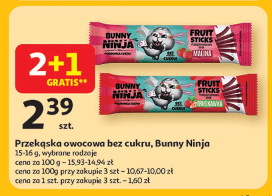 Przekąska owocowa malina Bunny ninja promocja