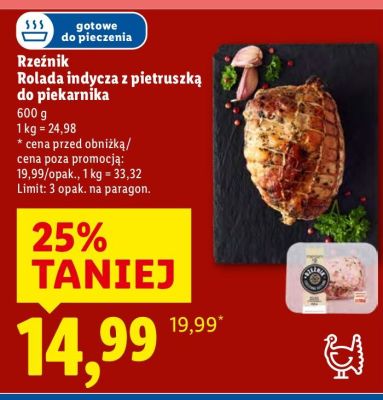 Rzeźnik rolada indycza z pietruszką do piekarnika promocja w Lidl