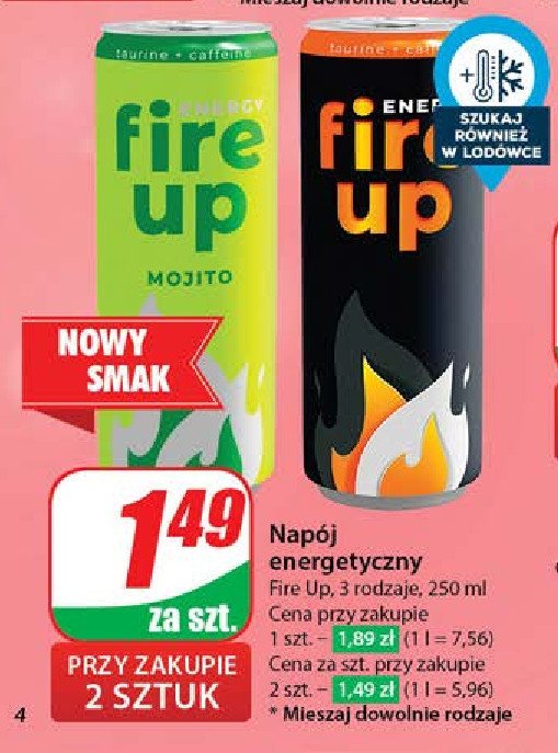 Napój mojito FIRE UP promocja w Dino