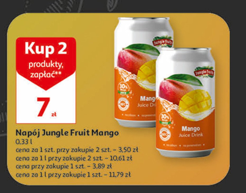 Napój z sokiem z mango Jungle fruits promocja