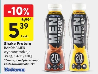 Shake Protein BAKOMA MEN wybrane rodzaje promocja w Intermarche