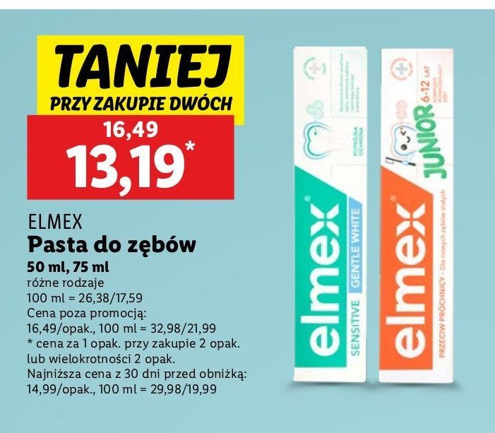 Pasta do z臋b贸w 6-12 lat Elmex junior promocja