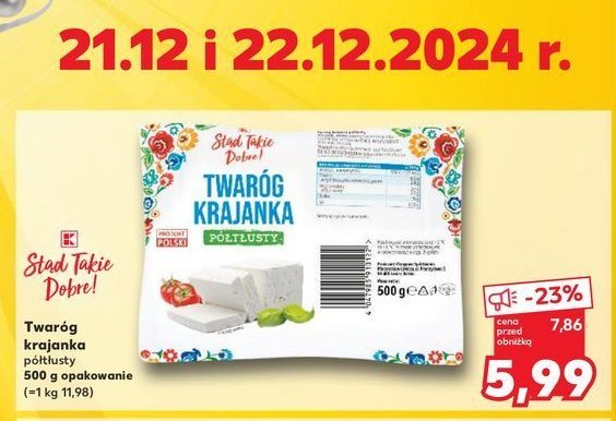 Twaróg krajanka półtłusty K-classic promocja w Kaufland