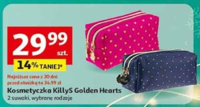 Kosmetyczka Killys Golden Hearts 2 suwaki, wybrane rodzaje promocja w Auchan