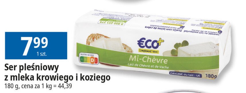 Ser z mleka koziego Eco+ promocja w Leclerc