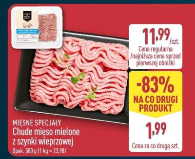 Mięso mielone chude z szynki wieprzowej  promocja w Aldi