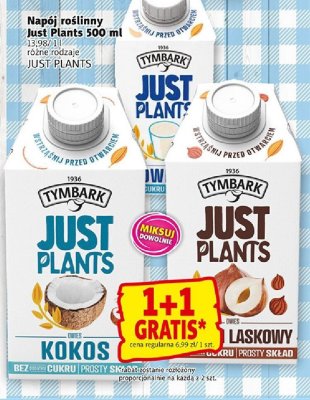 Napój roślinny Just Plants 500 ml różne rodzaje kokos, orzech laskowy promocja w Prim Market