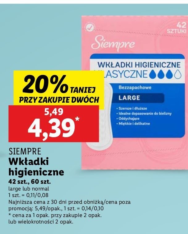Wkładki large Siempre promocja