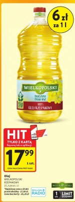 Olej rzepakowy 3 l promocja w Intermarche