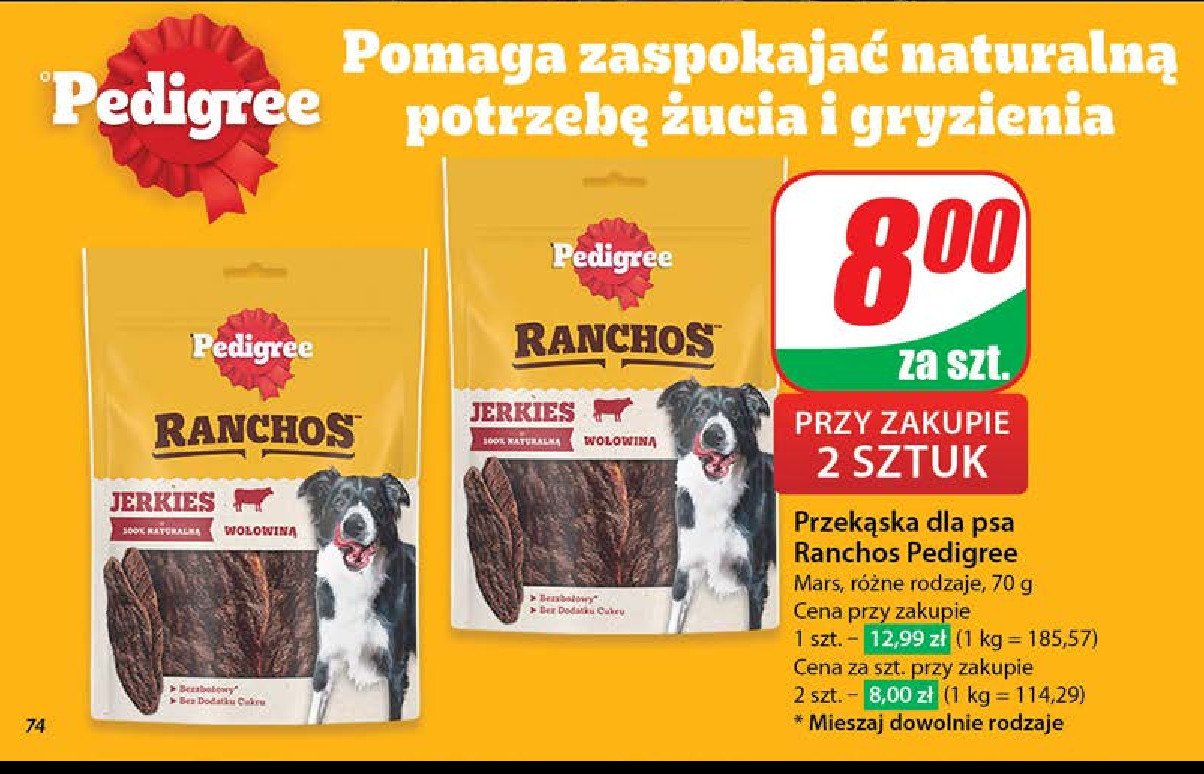 Przysmak dla psa jerkies z wo艂owin膮 Pedigree ranchos promocja