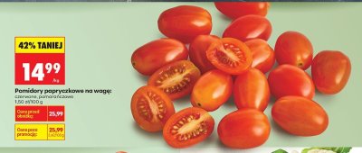 Pomidory papryczkowe na wagę czerwone promocja w Biedronka