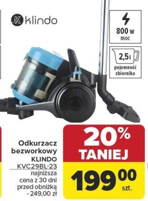 Odkurzacz bezworkowy KVC29BL-23 promocja w Carrefour