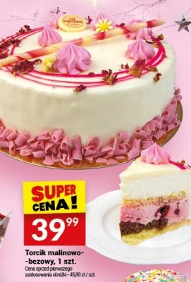 Torcik malinowo-bezowy, 1 szt. promocja w Twój Market