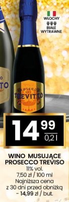Wino musujące Prosecco Treviso 11% vol. 0,2l promocja w Twój Market
