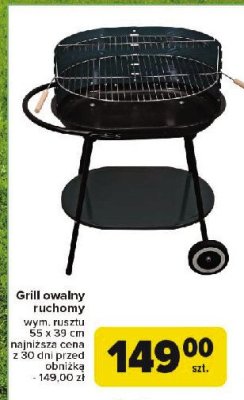 Grill owalny ruchomy 55 x 39 cm promocja
