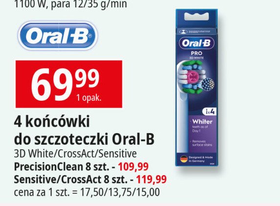 Ko艅c贸wki do szczoteczek eb20 Oral-b 3d white promocja