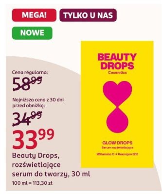 Rozświetlające serum do twarzy Beauty Drops promocja w Rossmann