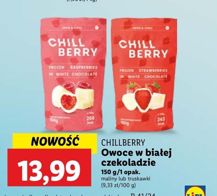 Truskawki w białęj czekoladzie Chill berry promocja