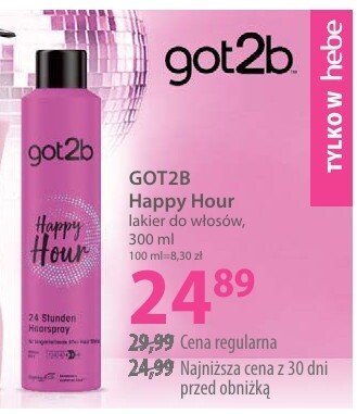 Lakier do włosów GOT2B Happy Hour promocja w Hebe