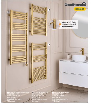 Grzejnik wodny GoodHome Flat 5063022611529 promocja w Castorama