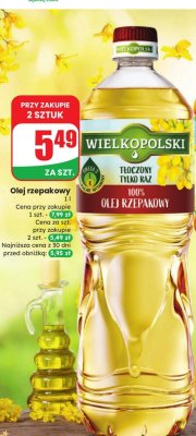 Olej rzepakowy Wielkopolski promocja w Dino