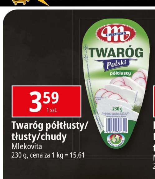 Twaróg tłusty Mlekovita promocja w Leclerc