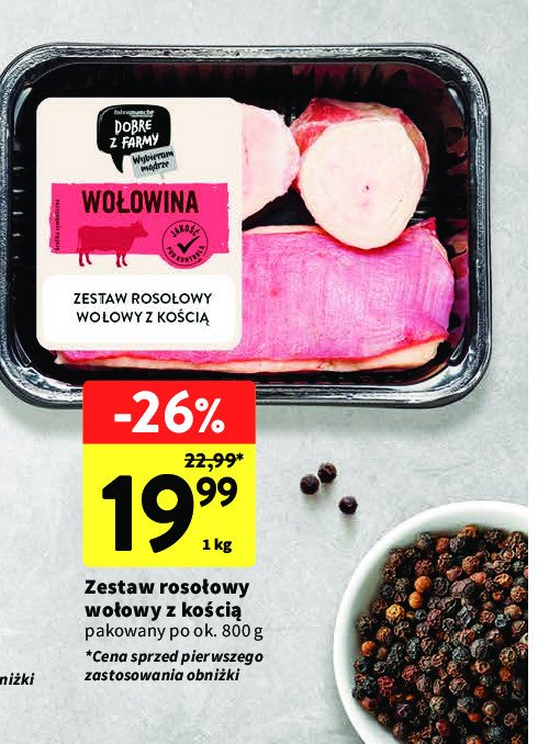 Zestaw rosołowy wołowy z kością Intermarche dobre z farmy promocja