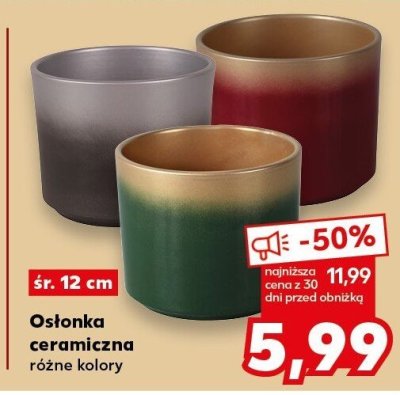 Osłonka ceramiczna różne kolory śr. 12 cm promocja w Kaufland