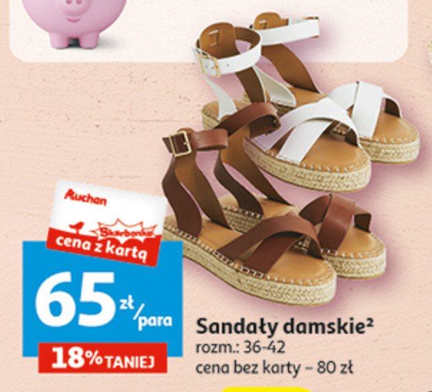 Sandały damskie 36-42 Auchan inextenso promocja