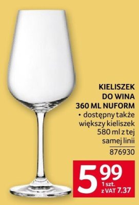 Kieliszek do wina 360ml Nuform Selgros promocja w Selgros
