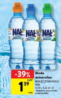 Woda mineralna NAŁĘCZOWIANKA kids promocja w Intermarche