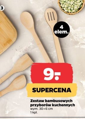 Zestaw bambusowych przyborów kuchennych promocja w Netto