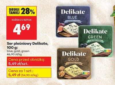 Ser pleśniowy Delikate, 100 g green promocja w Biedronka