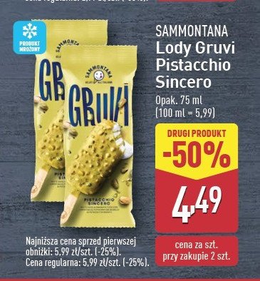 Lody pistachio SAMMONTANA GRUVI promocja
