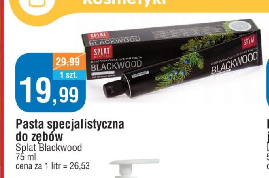 Pasta do zębów blackwood Splat special promocja
