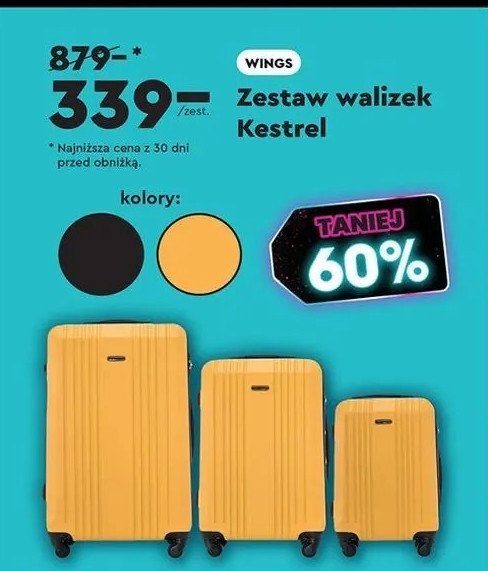 Zestaw walizek kestrel Wings promocja w Biedronka