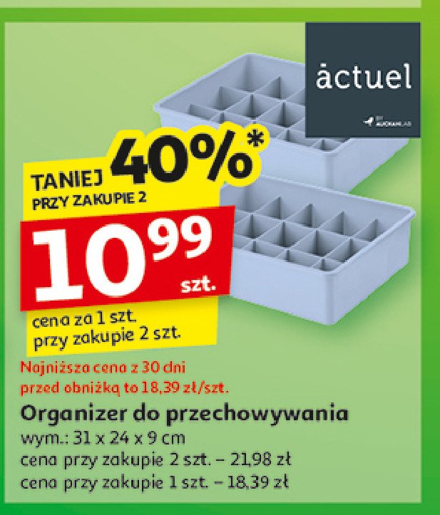 Organizer do przechowywania 31 x 24 x 9 cm Actuel promocja w Auchan