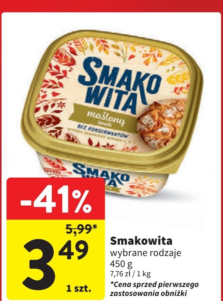 Margaryna Smakowita maślany smak promocja w Intermarche