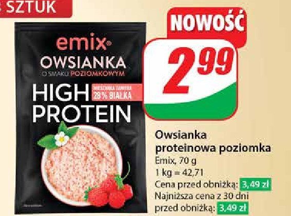 Owsianka poziomkowa Emix promocja