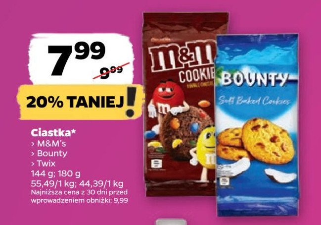 Ciastka z kokosem i czekoladą Bounty soft baked cookies promocja