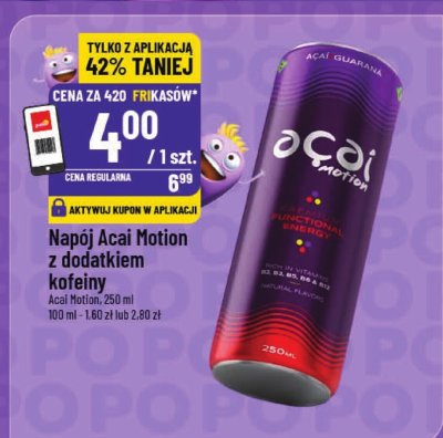 Napój Acai Motion z dodatkiem kofeiny promocja w POLOmarket