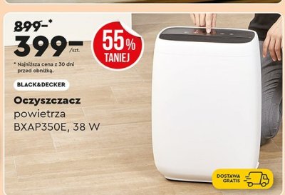 Oczyszczacz powietrza BLACK&DECKER BXAP350E, 38 W promocja w Biedronka
