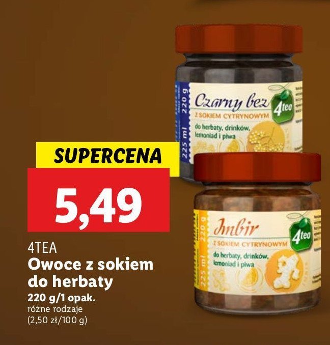 Czarny bez z sokiem pomarańczowym 4tea promocja