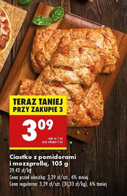 Ciastko z pomidorami i mozzarellą promocja w Biedronka