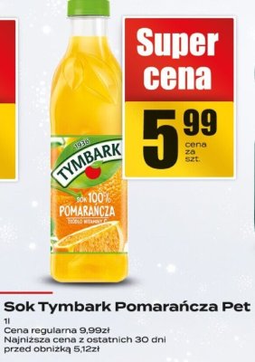Sok Tymbark Pomarańcza Pet promocja w Supeco