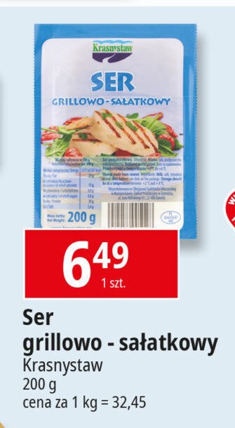 Ser grillowo-sałatkowy Krasnystaw promocja w Leclerc