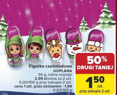 Figurka czekoladowa, różne rodzaje Goplana promocja w Carrefour